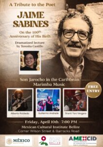 Conmemorarán en Belice el Centenario de Jaime Sabines